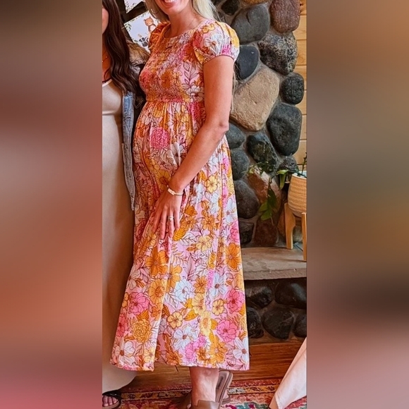 Anthropologie Kachel Smocked Floral Maxi Dress - Picture 7 of 14